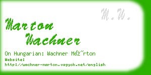 marton wachner business card